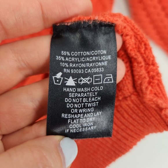 Nic+Zoe Sweater Womens Extra Large Orange Open Knit Pullover Dolman Casual - Picture 12 of 13